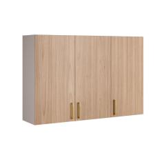 Imagem de Armário Aéreo de Cozinha Fendi e Cedro 3 Portas Essence