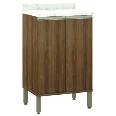 Imagem de Balcão de Cozinha Duplo Com Tampo 2 Portas 0,70m Madeirado/Areia Diana Luciane