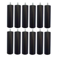 Imagem de Kit 12 Pés De Cama Box Ou Baú Queen King Tubo Preto 13cm