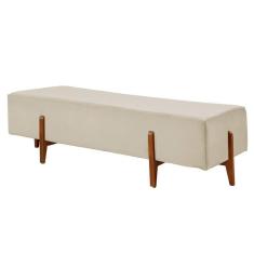 Imagem de Recamier Zurik Luxo Madeira Maciça Castellar Móbile Veludo Bege Claro