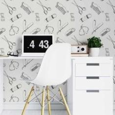 Imagem de Papel De Parede Adesivo Barbearia Retro N07063 Rolo 0,58X3M