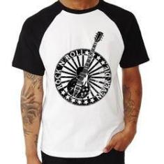Imagem de Camiseta Raglan Rock N Roll Never Die Guitarra - Foca Na Moda
