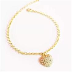 Imagem de Pulseira Coração Delicado Amor Love Folheado