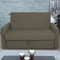 Imagem de Sofá Cama Com Baú 2 Lugares Ethan Suede Cappuccino
