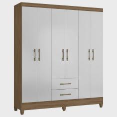 Imagem de Guarda Roupa Panamá Naturale/ Branco 6 Portas 2 Gavetas Moval