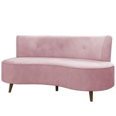 Imagem de Sofá 2 Lugares para Sala Living 135cm Pés Palito Korah K04 Veludo Rosê - Mpozenato