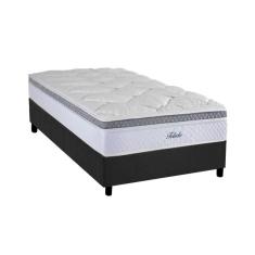 Imagem de Conjunto Box Solteiro: Colchão Molas Herval Masterpocket Toledo + Base Crc Suede Gray(88x188)