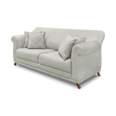 Imagem de Sofá 2 Lugares Pé de Madeira Julieta 180 cm Veludo Prata S04 - D'Rossi