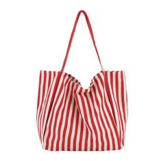 Imagem de Bolsa feminina de lona, bolsa casual com zíper, bolsa de ombro de grande capacidade com bolsos, bolsa transversal casual para mulheres, Vermelho