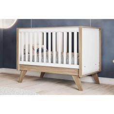 Imagem de Berço / Mini Cama Infantil Confete 3 em 1 Branco/Jequitiba - Henn