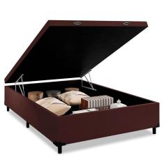 Imagem de Base Box Baú Casal 1Belos Sonhos Suede Cinza 41x138x188