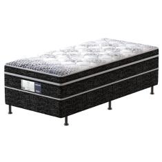 Imagem de Cama Box Conjugada de Solteiro PROdormir Bonnel com Molas Prolastic 42x88x188 cm – Branco/Preto