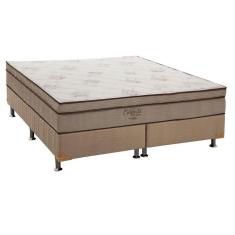 Imagem de Cama Box Queen: Colchão Molas Ortobom Superpocket Celebrita + Base Crc Suede Bege(158X198)