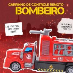 Imagem de Carrinho Controle Remoto Bombeiro Realista Brinquedo Divertido Para Cr