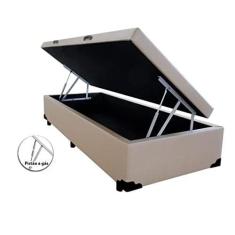 Imagem de Cama Box Com Baú Solteiro Sintético Bege (Blindado)