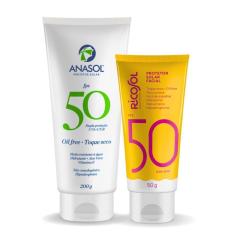Imagem de Kit Protetor Solar Facial Ricosol Fps 50 Toque Seco 50G + Corporal Anasol Fps 50 200G