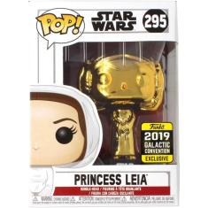 Imagem de Pop! Funko Star Wars Celebration (Gold Chrome) Princesa Leia 295 - 2019 Star Wars Galactic Convention Exclusive