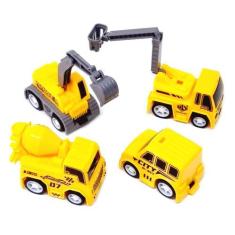 Imagem de Kit 4 Carrinhos Caminhão Fricção Rodas De Borracha Brinquedo - Mini Ca