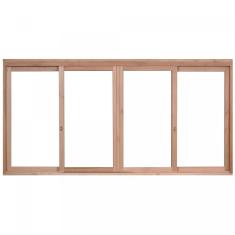 Imagem de Janela de Madeira de Correr 100x200cm Com Caixilho 9,4cm  EWK 384 Rondosul Marroml