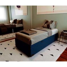 Imagem de Cama Box Baú Com Colchão Solteiro Guldi Duplo Plus D28 Azul E Branco