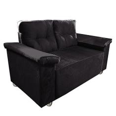 Imagem de Namoradeira Yasmim dois lugares Com Braço Almofadado Preto