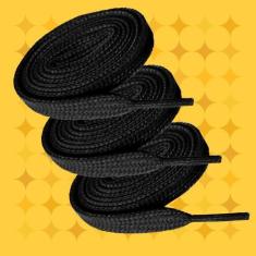 Imagem de 3 Pares De Cadarço Chato Tradicional Tênis 1,20Mt Preto - Wcan