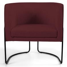 Imagem de Poltrona Decorativa Base Aço Betina B-278 Veludo Marsala - Domi