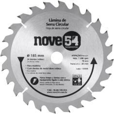 Imagem de Lamina serra circular vídea 185x20x2,2mm 24 dentes 7200 rpm para madeira - Nove54