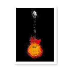 Imagem de Arte Maníacos Quadro Decorativo Guitarra Color Centro - 23x16,25cm (Moldura caixa em laca )