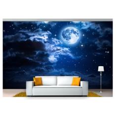 Imagem de Papel De Parede Lua Noite Nuvens Estrelas 3D 7,50m² Lua16