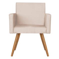 Imagem de Poltrona Vitória Decorativa Veludo Creme Kasa Sofá
