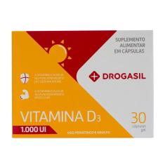 Imagem de Suplemento Alimentar Drogasil Vitamina D3 1000UI 30 Cápsulas Gel