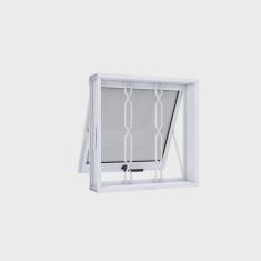 Imagem de Janela de Aço Maxim-ar 50x50cm com Grade Mosaico e Vidro Riobras