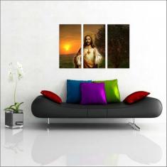 Imagem de Quadro Decorativo Jesus Cristo Religiosidade Religião Católico Decoraç