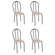 Imagem de Conjunto 4 Cadeiras Hécate Cromo  e Estampa Rattan