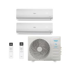 Imagem de Ar Condicionado Bi Split Hi Wall Inverter Elgin Total Plus 18000 BTUs (9000+9000) Quente/Frio MTQE18C2CB - 220V