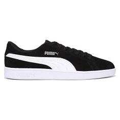 Imagem de Tênis Smash V2, Puma, Feminino, Preto/Branco/Prata, 38