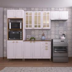 Imagem de Cozinha Completa Firenze 12 Portas 2 Gavetas com Vidro 6171.103 Branco