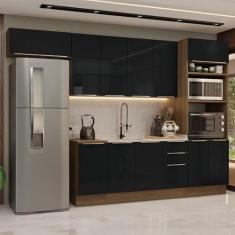 Imagem de Armário de Cozinha Completa 310cm Rustic/preto Lux Madesa 01