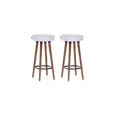 Imagem de Kit 2 Banquetas Moderna Alta Roma Slim Branco 70cm