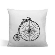 Imagem de Capa Para Almofada Decorativa Avulsa 45cm x 45cm Bike Branco - Tô Deco