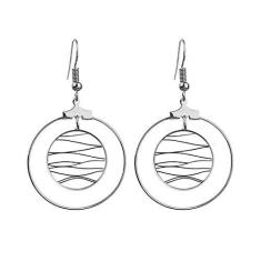 Imagem de Brincos de argola com textura de linha irregular Art Deco, para presente