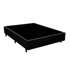 Imagem de Cama Box Casal Sintético Preto + Colchão Molas Bonnel 50X138x188 - Lor
