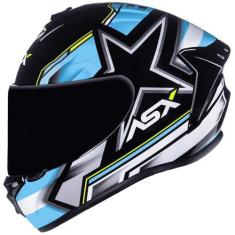 Imagem de Capacete Masculino Fechado Asx Draken Pilot Argentina Moto, Preto Azul