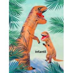 Imagem de Fantasia Inflável de Dinossauro T-Rex - Unissex para Crianças e Adulto