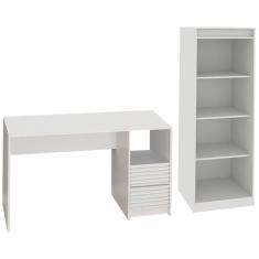 Imagem de Escrivaninha E Estante Para Escritorio Me4174 Me4150 Branco