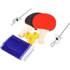 Imagem de Kit Ping Pong Tênis De Mesa 2 Raquetes Rede 3 Bolinhas Vollo