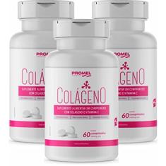 Imagem de Kit Com 3 Colágeno Hidrolisado Com Vitamina C Promel 60 Comp De 1000mg
