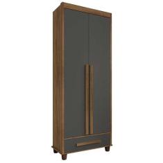 Imagem de Guarda Roupa Pequeno 85cm Solteiro 2 Portas Dubai Rv Móveis Cinamomo/grafite