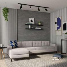 Imagem de Sof  4 Lugares Leave Com Chaise Esquerdo P s E Base Em Madeir
